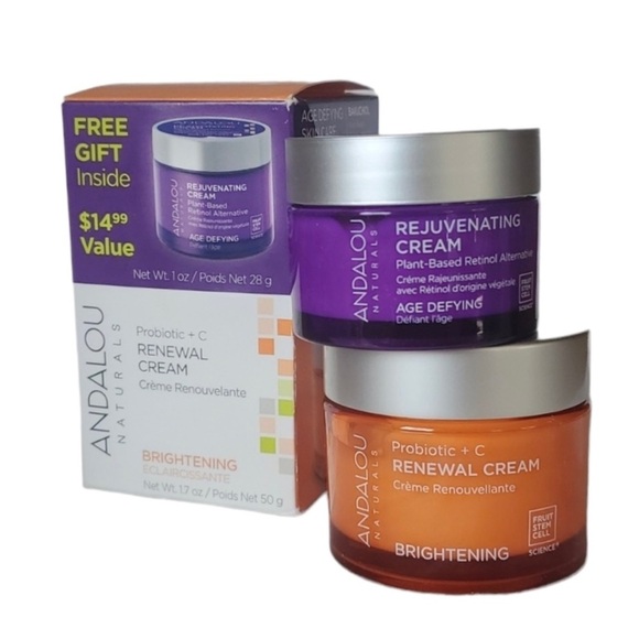 ANDALOU Brightening Probiotic + C Renewal Cream + Rejuvenating Cream - Picture 1 of 4